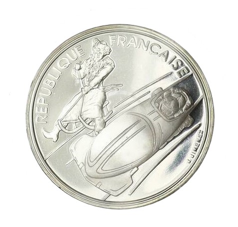 FRANKREICH 100 Francs 1990 Olympische Winterspiele Albertville PP