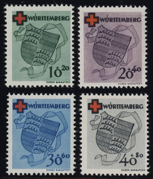 FZ WÜRTTEMBERG MiNr. 40-43 A FZ WÜRTTEMBERG MiNr. 40-43 A