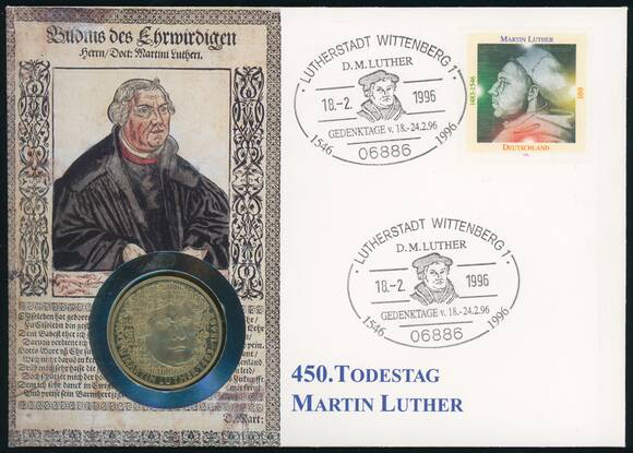 BRD 1983/1996 Numisbrief Martin Luther 450. Todestag