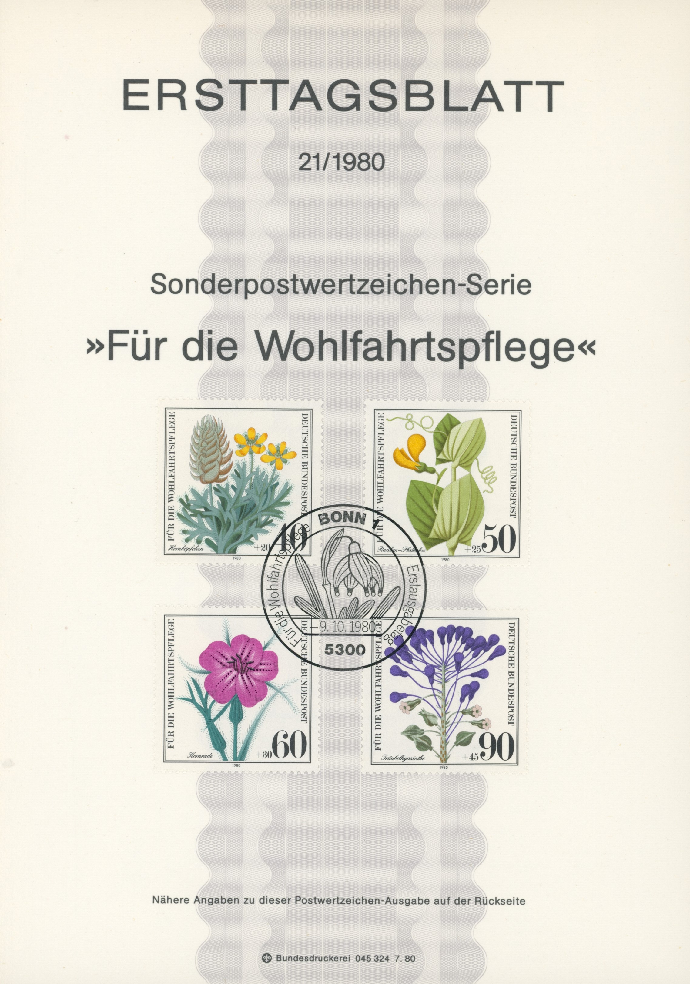 BRD Ersttagsblätter Jahrgang 1980