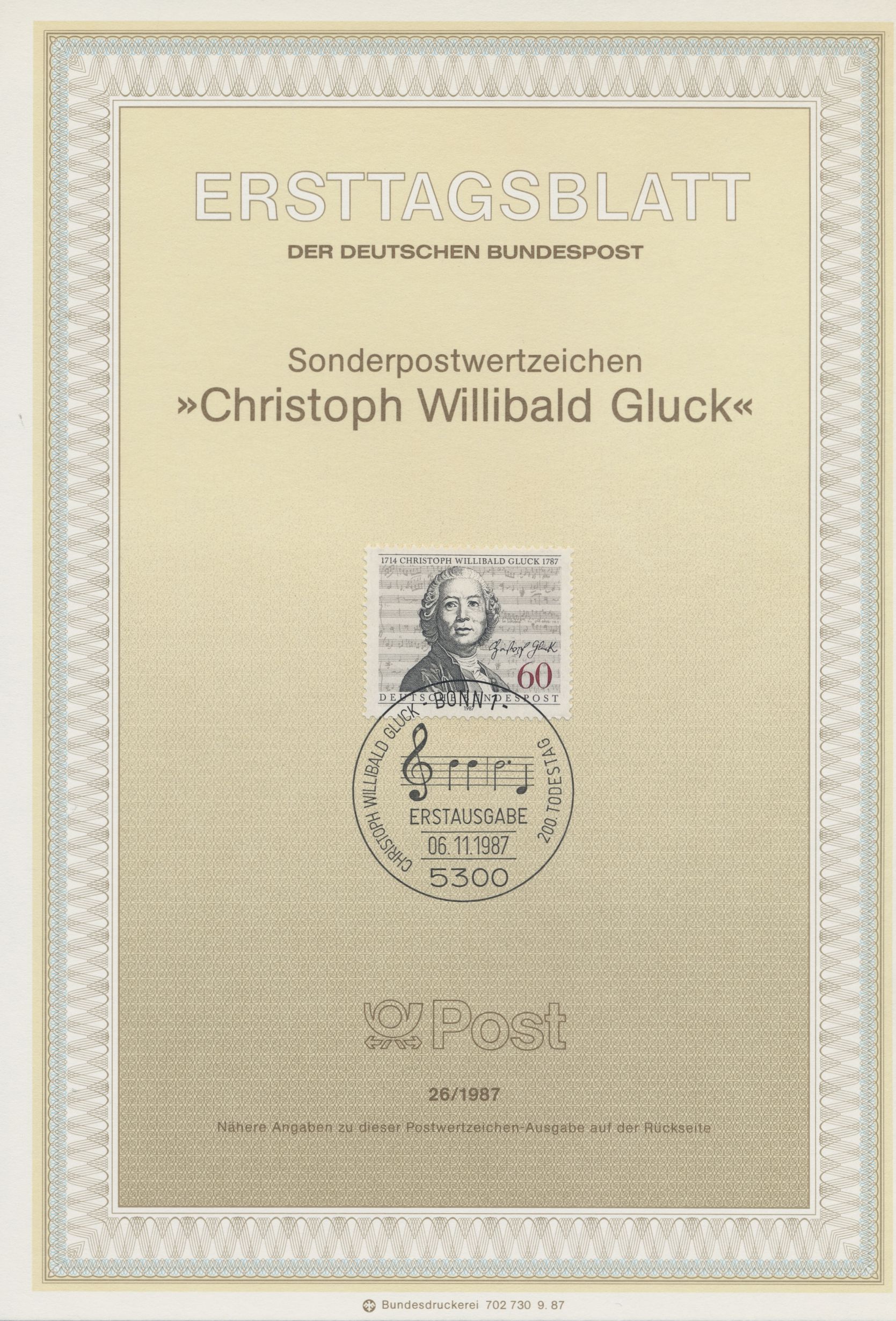 BRD Ersttagsblätter Jahrgang 1987