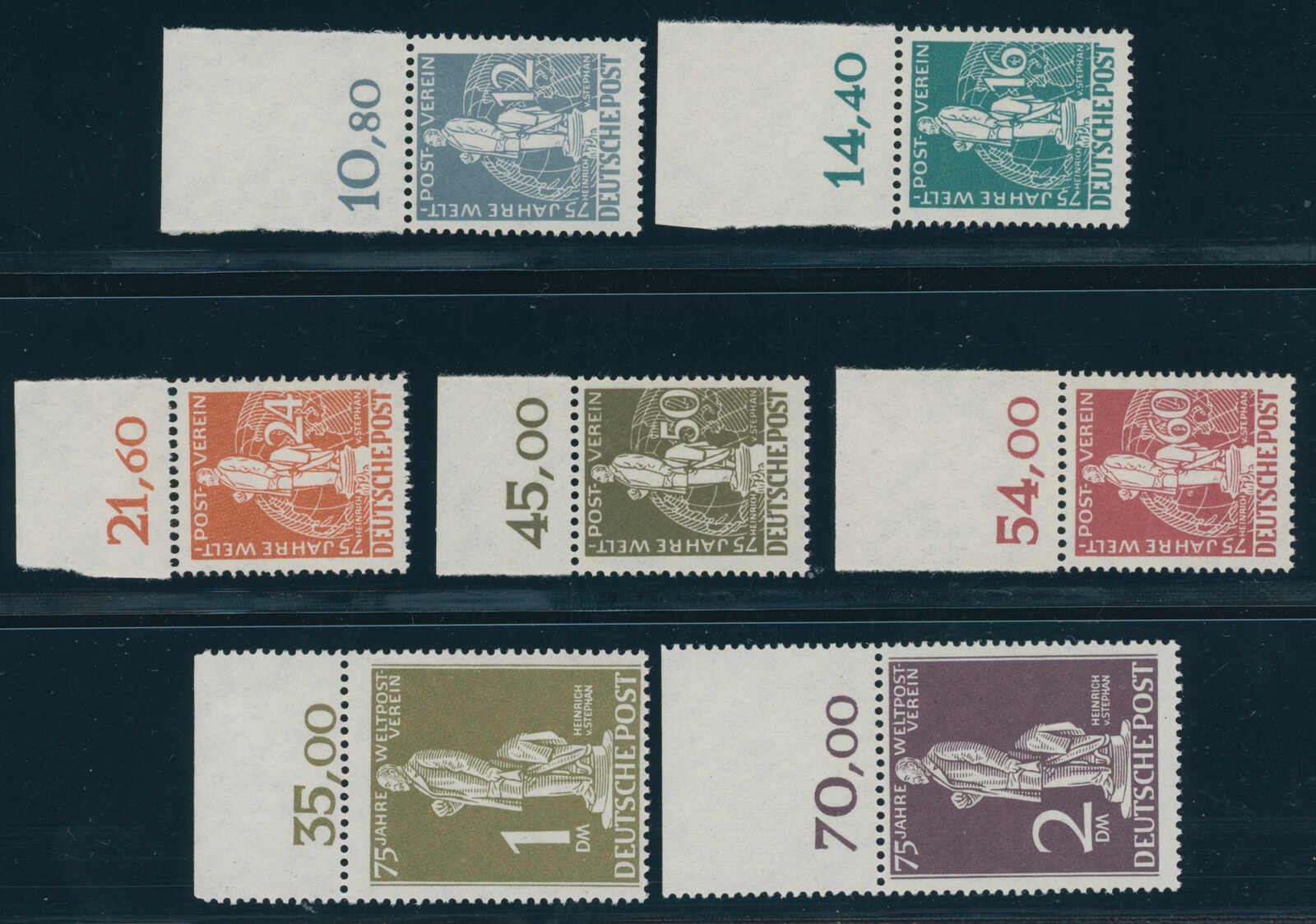BERLIN 1949 MiNr. 35-41 Oberrand