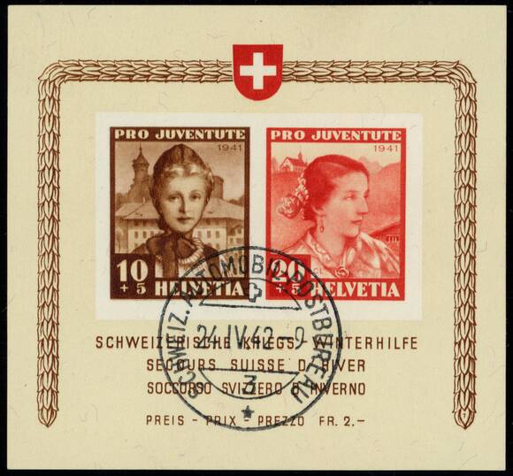 SCHWEIZ 1941 Block 6
