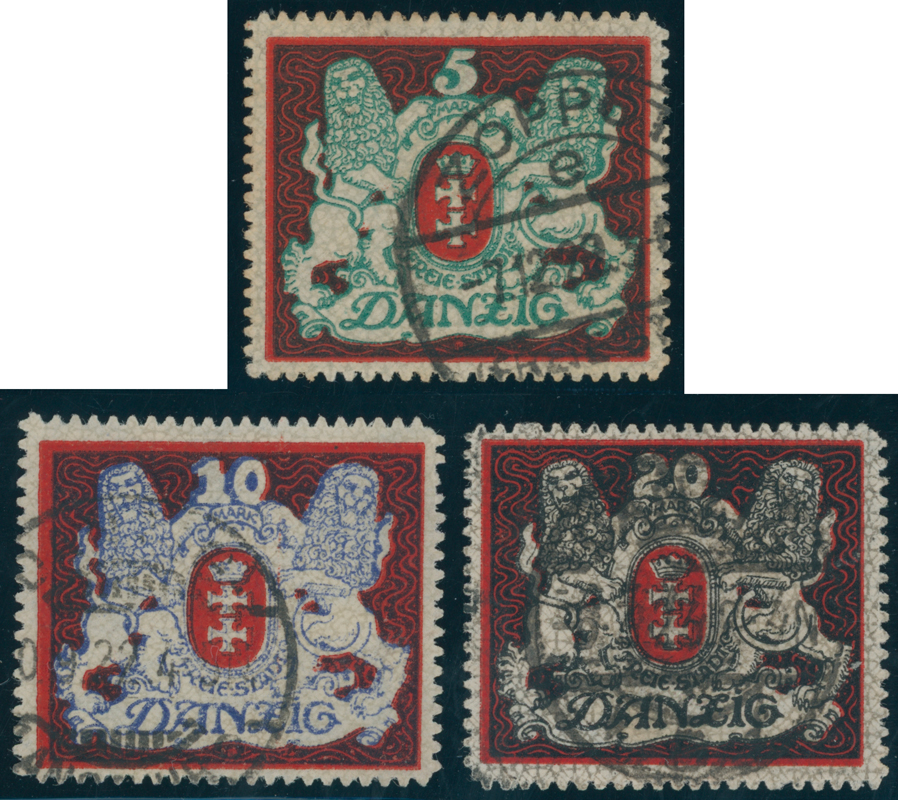 DANZIG 1921 MiNr. 87-89 Y