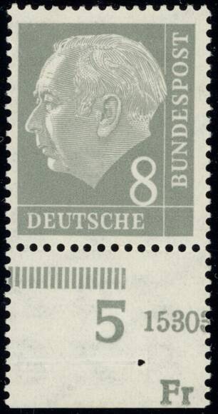 BRD 1954, MiNr. 182 x W DZ Druckerzeichen 'Fr'