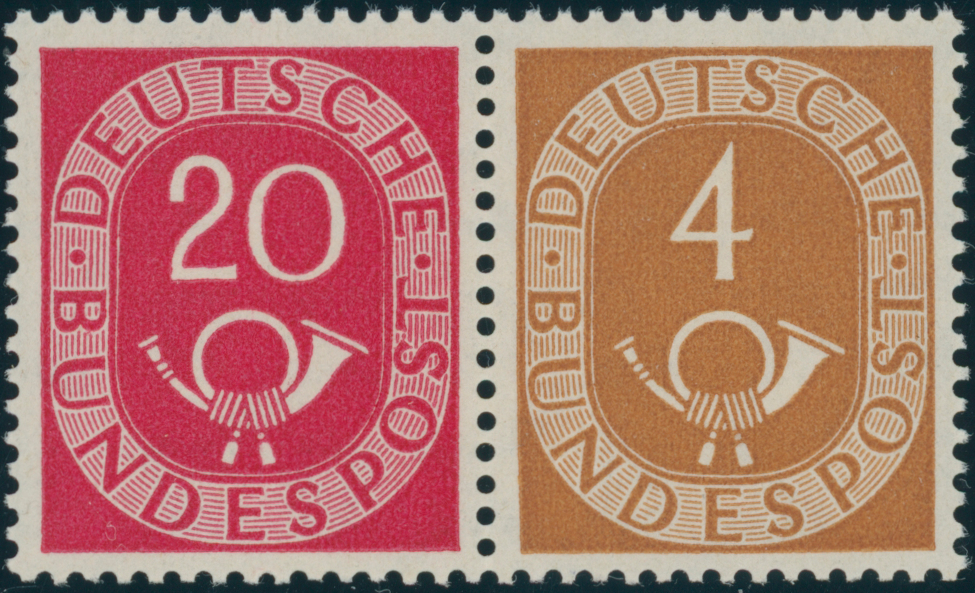 BRD 1951 Zusammendruck W 2