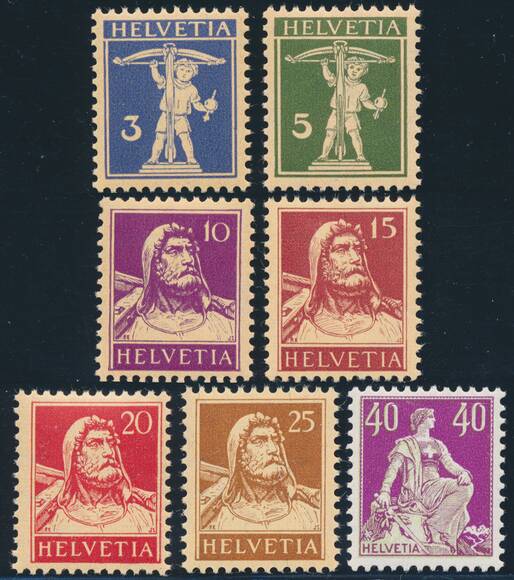 SCHWEIZ 1932/1933, ex MiNr. 199-208 y+z