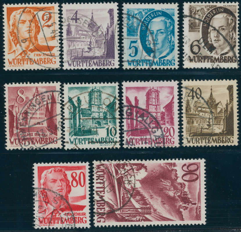 FZ WÜRTTEMBERG MiNr. 28-37