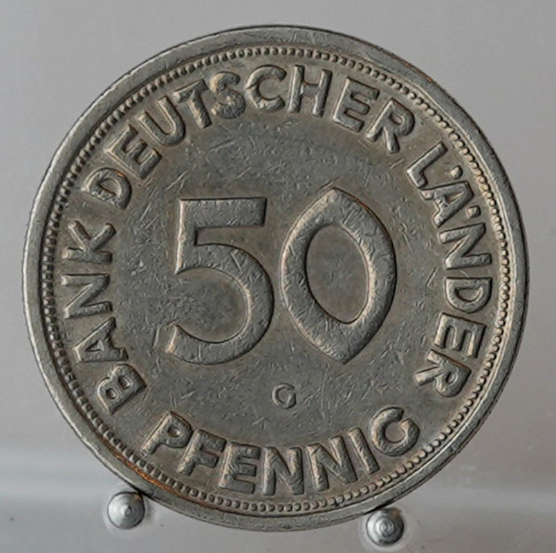 BRD 50 Pfennig 1950 G Bank Deutscher Länder Jaeger 379