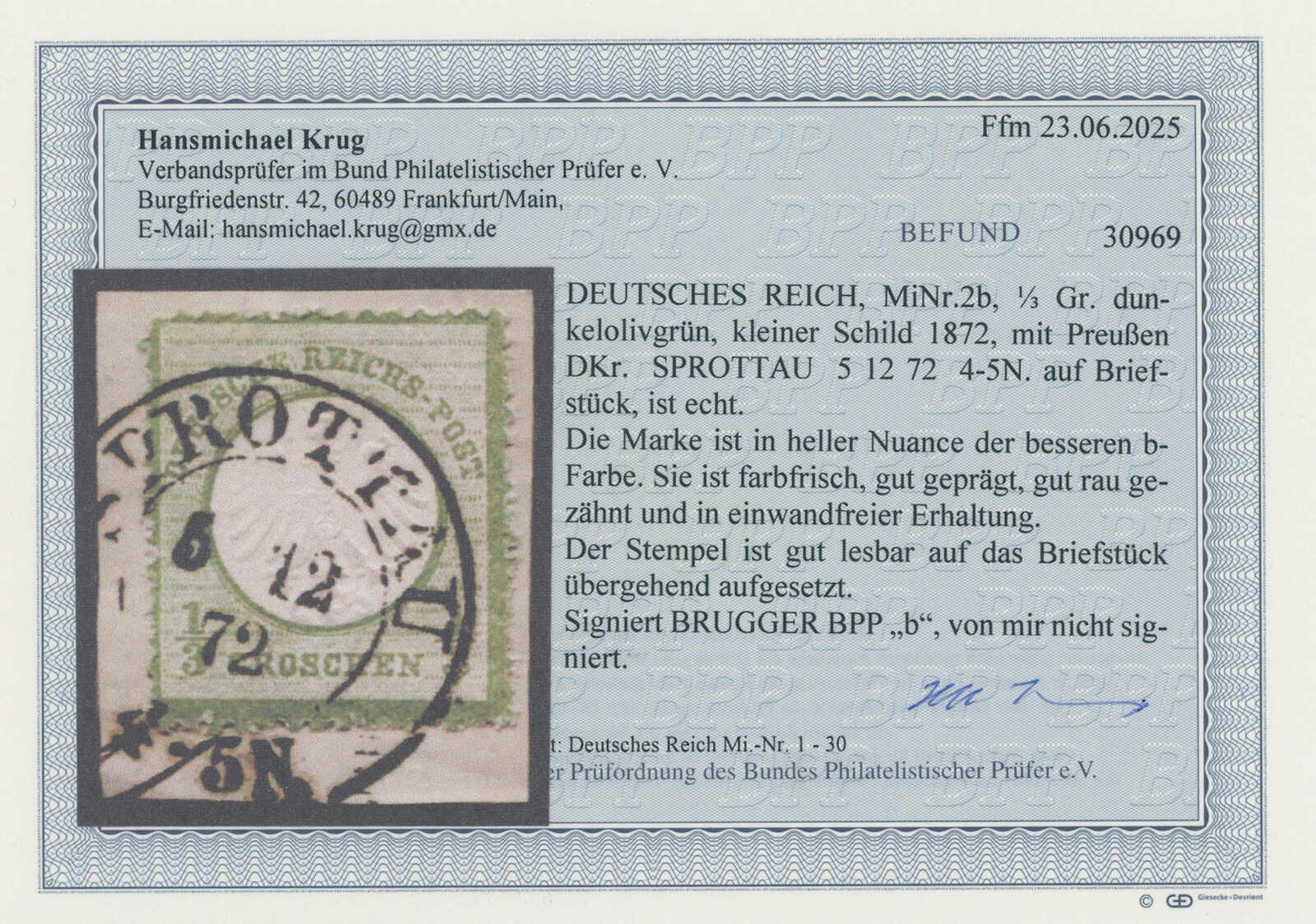 Deutsches Reich 1872 MiNr. 2 b