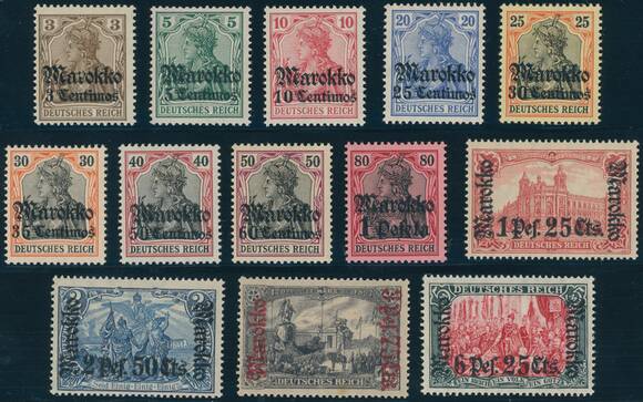 DP MAROKKO 1911 MiNr. 46-58 DP MAROKKO 1911 MiNr. 46-58