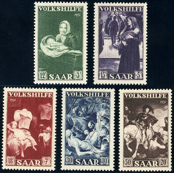 SAARLAND 1951 MiNr. 309-313