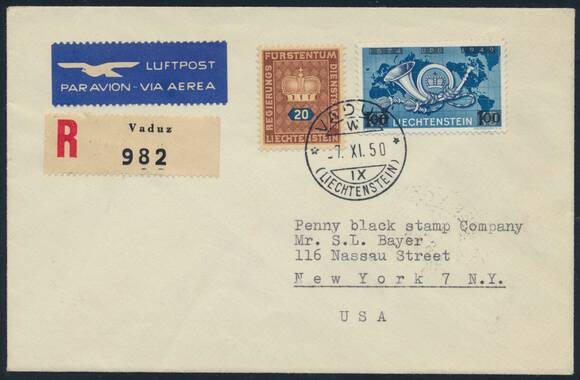 LIECHTENSTEIN 1950, MiNr. 288 FDC