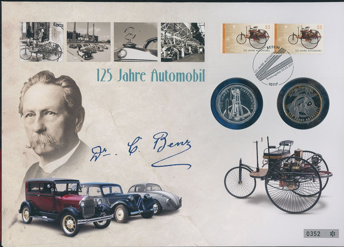 BRD 1997/2011 Numisbrief 125 Jahre Automobil BRD 1997/2011 Numisbrief 125 Jahre Automobil