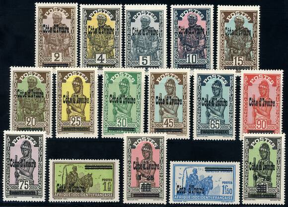 ELFENBEINKÜSTE 1933 MiNr. 90-105