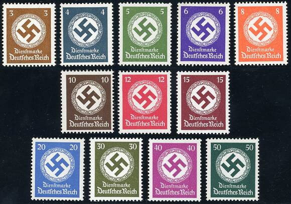 DR DIENST 1942 MiNr. 166-177 DR DIENST 1942 MiNr. 166-177