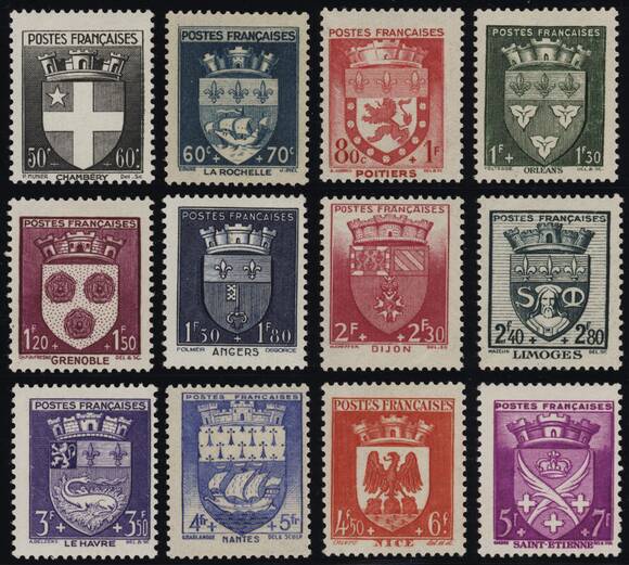Frankreich 1942 MiNr. 564-575