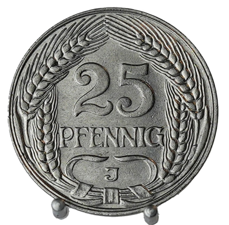 KAISERREICH, 25 Pfennig, 1912 J, Jaeger 18