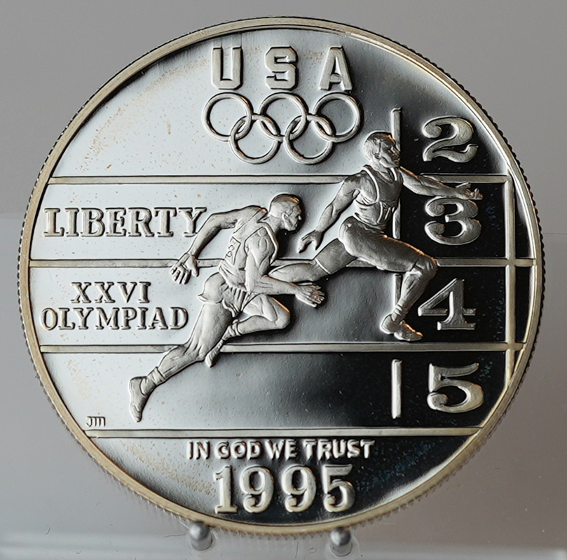 USA 1 Dollar Silber 1995 P Olympische Spiele Atlanta PP
