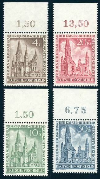 BERLIN 1953 MiNr. 106-109 Oberrand