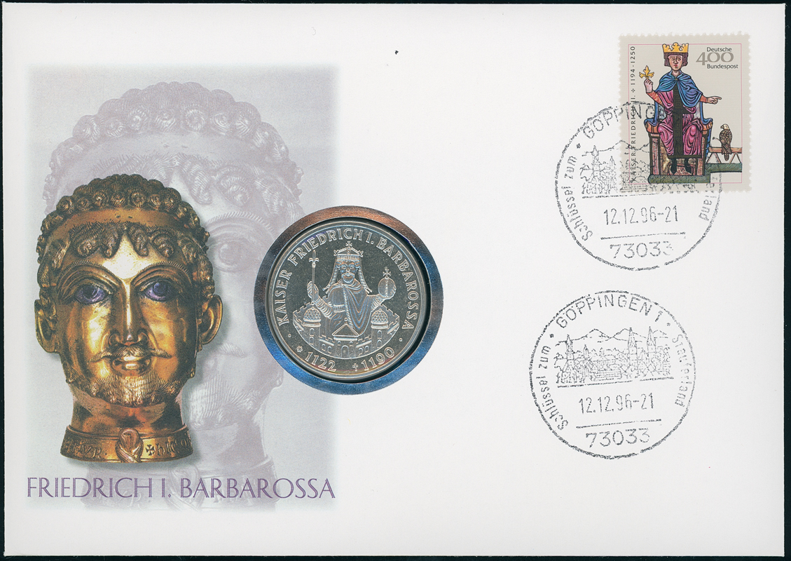 BRD 1990/1996 Numisbrief Friedrich I. Barbarossa