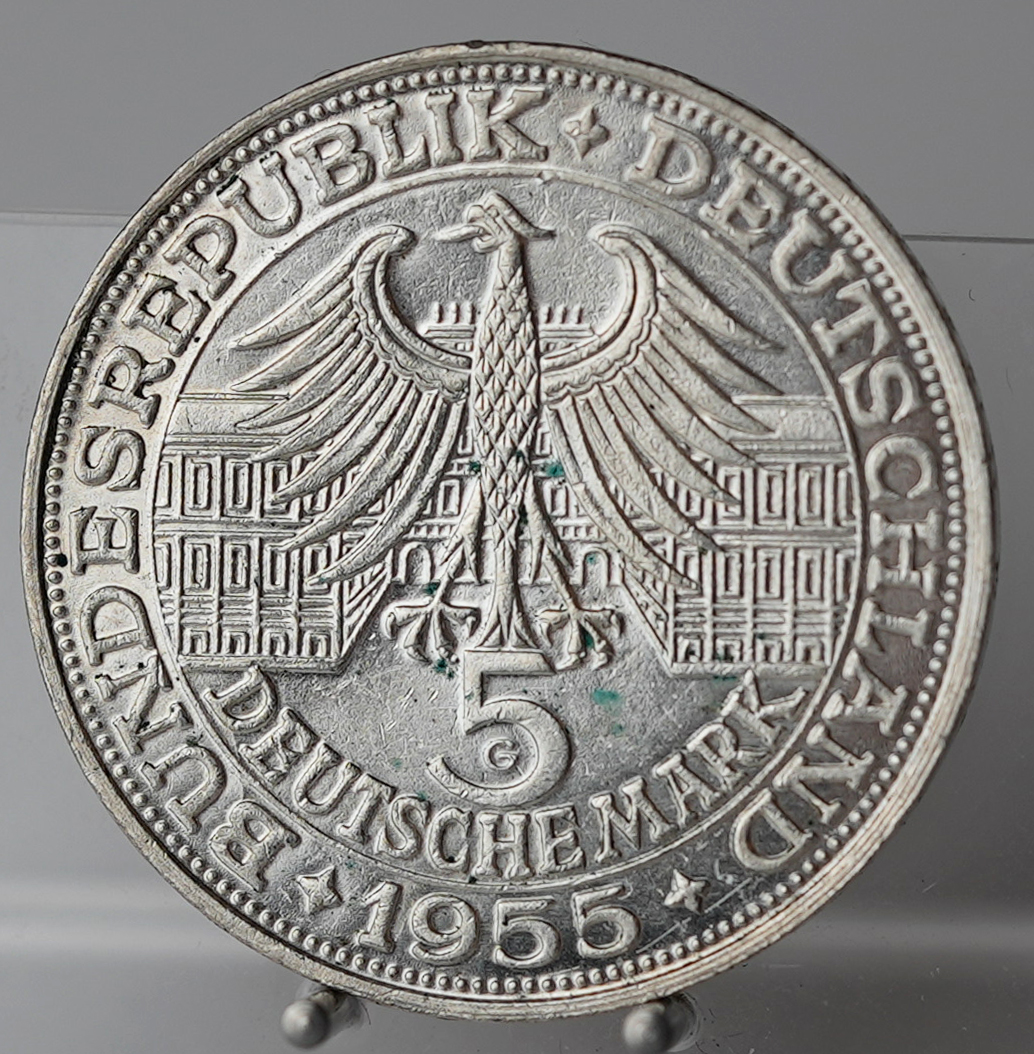 BRD 5 DM Markgraf von Baden 1955 G, Jaeger 390