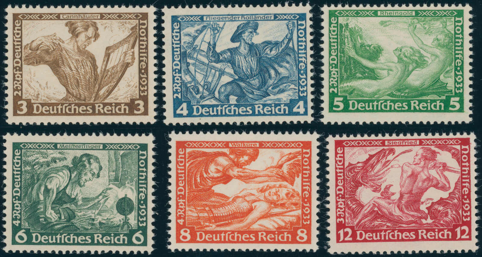 DEUTSCHES REICH 1933 MiNr. 499-507 A-Zähnung