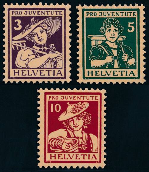 SCHWEIZ 1916 MiNr. 130-132