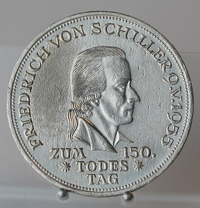 BRD 5 DM Schiller 1955 F, Jaeger 389