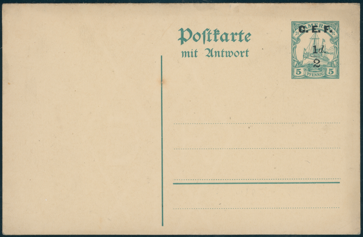 KAMERUN BRITISCHE BESETZUNG 1915 Ganzsache P 3