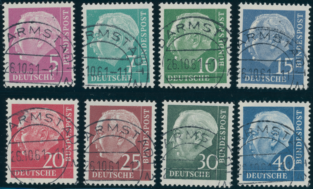 BRD 1960, MiNr. 179-260 y Heuss lumogen