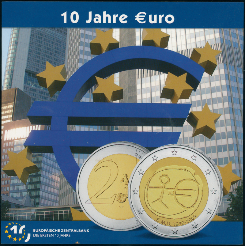 BRD 2009 10 Jahre WWU 5 x 2 Euro in schönem Folder