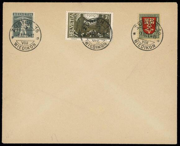 SCHWEIZ 1919 MiNr. 149-151 FDC