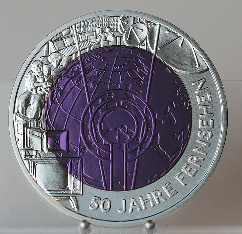 ÖSTERREICH 25 Euro 2005 Silber/Niob 50 Jahre Fernsehen