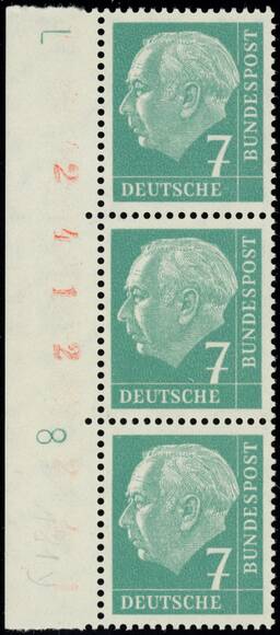 BRD 1960, Heuss lumogen, MiNr. 181 y W DZ Druckerzeichen '8' positiv und 'L' BRD 1960, Heuss lumogen, MiNr. 181 y W DZ Druckerzeichen '8' positiv und 'L'