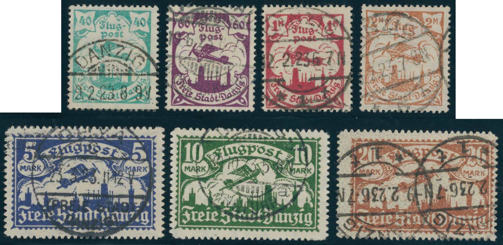 DANZIG 1923 MiNr. 112-118