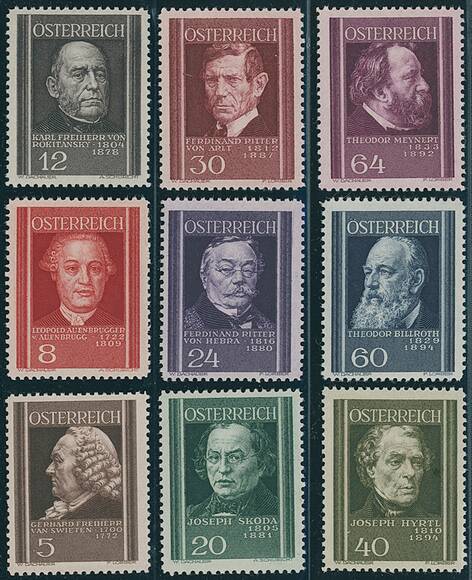 ÖSTERREICH 1937 MiNr. 649-657 ÖSTERREICH 1937 MiNr. 649-657