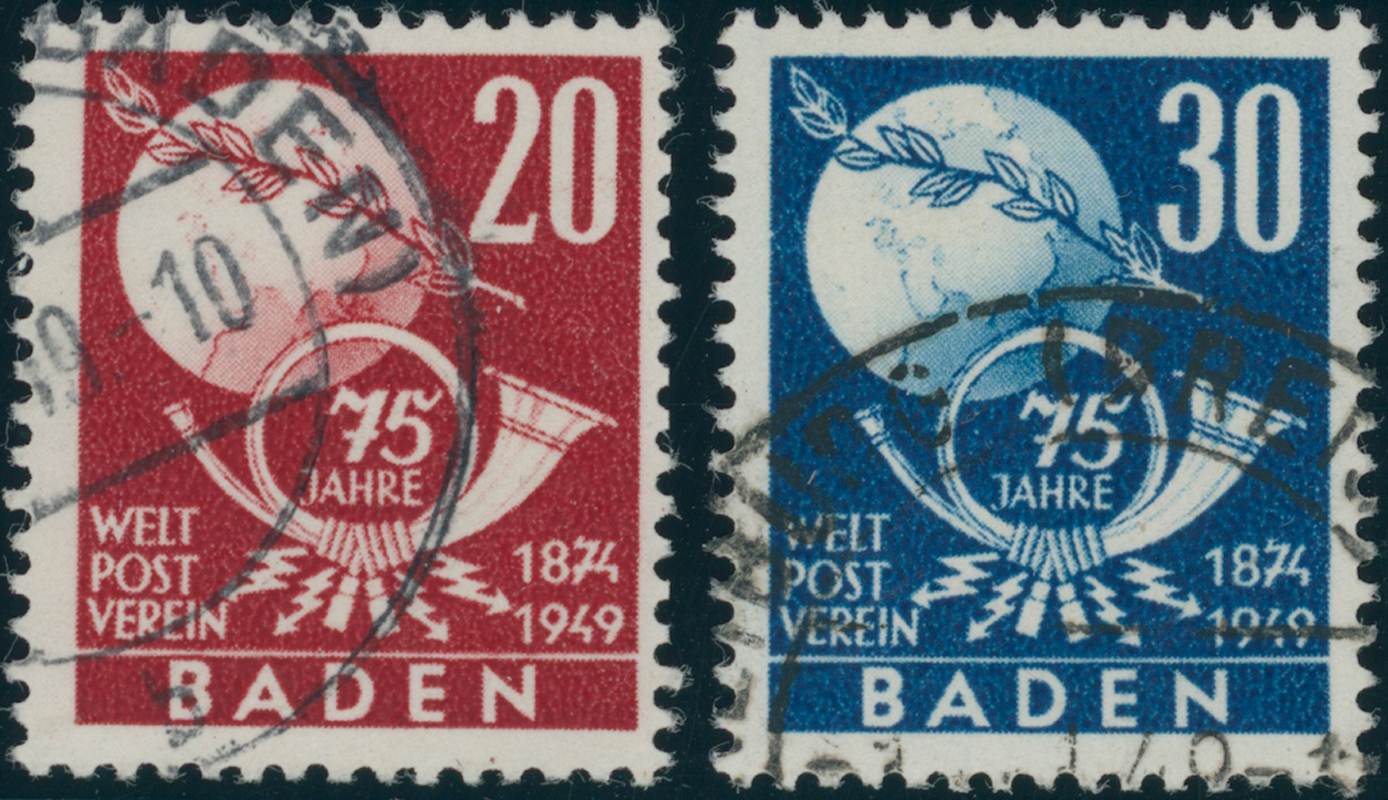 FZ BADEN MiNr. 56-57 sauber gestempelt