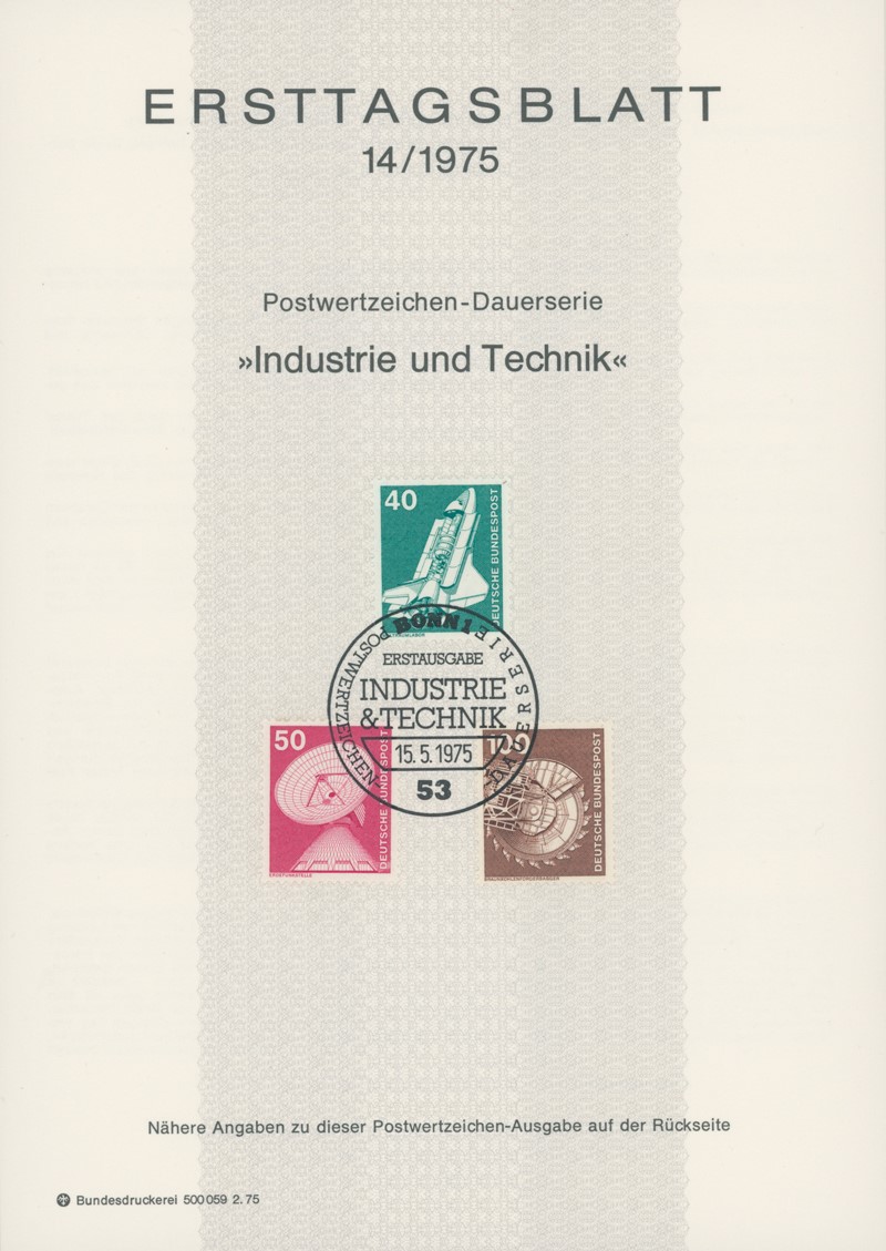 BRD Ersttagsblätter Jahrgang 1975
