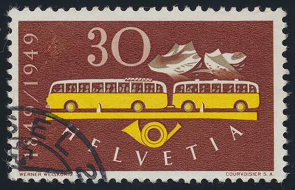 SCHWEIZ 1949 MiNr. 521 V seltene Retusche SCHWEIZ 1949 MiNr. 521 V seltene Retusche