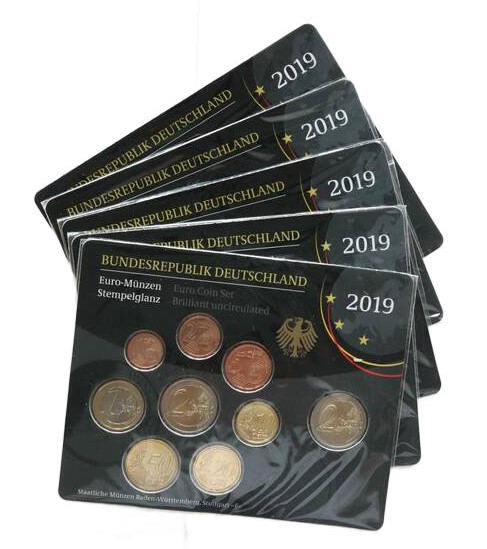 BRD 2019 Kursmünzsätze ADFGJ komplett
