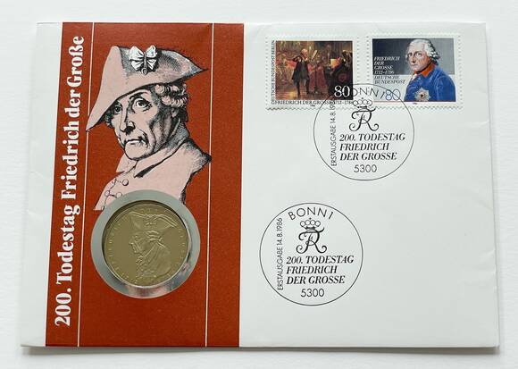 BRD 1986/1986 Numisbrief 200. Todestag Friedrich der Große
