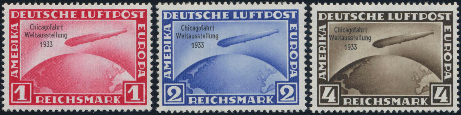 Deutsches Reich 1933 MiNr. 496-498 Chicagofahrt