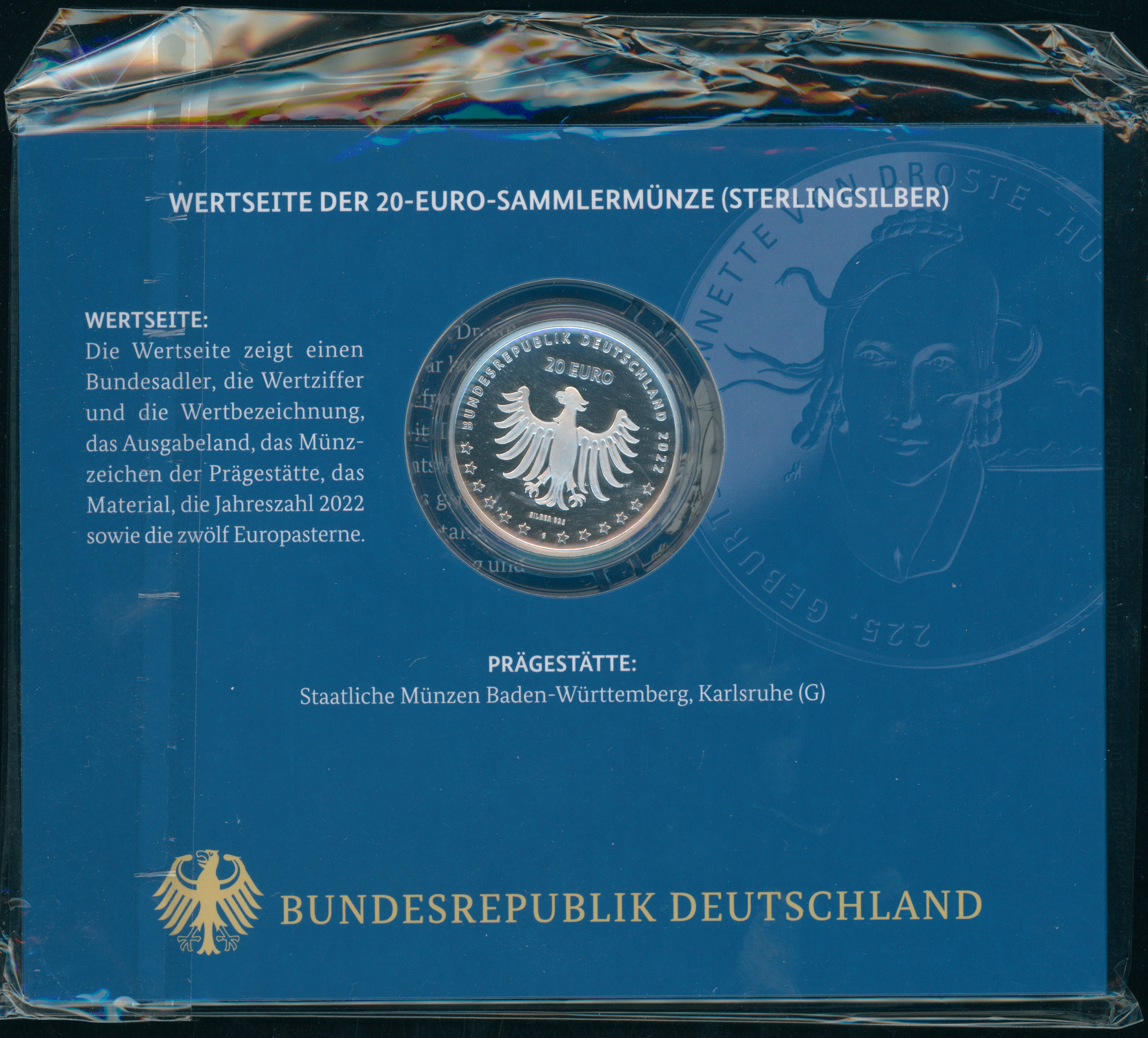 BRD 20 Euro 2022 A Annette von Droste-Höshoff PP