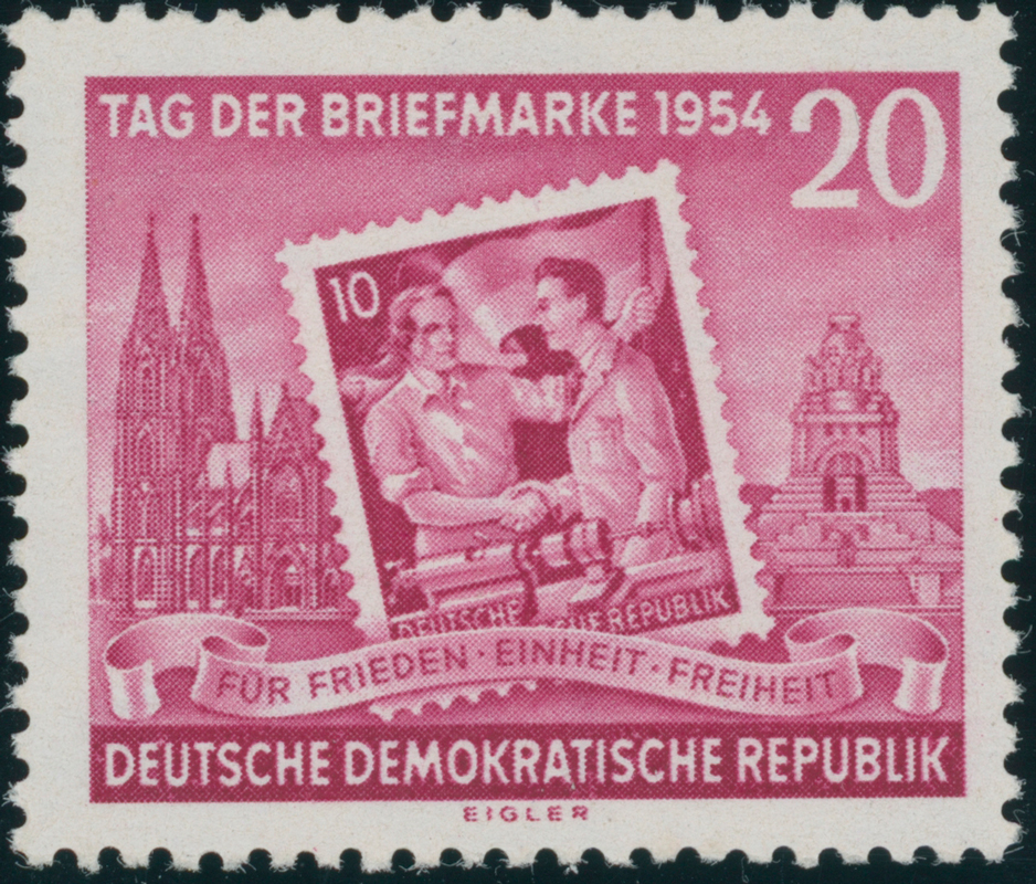 DDR 1954 MiNr. 445 A I Plattenfehler