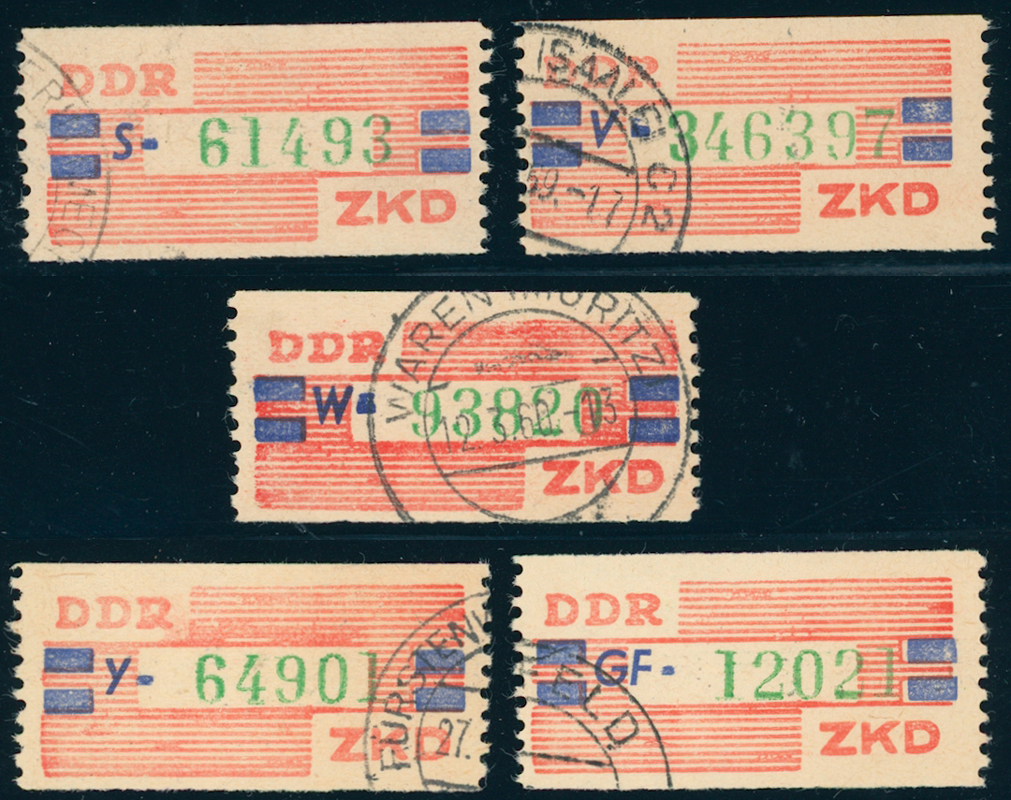 DDR-Dienst B 27, komplette Serie mit 5 Stück