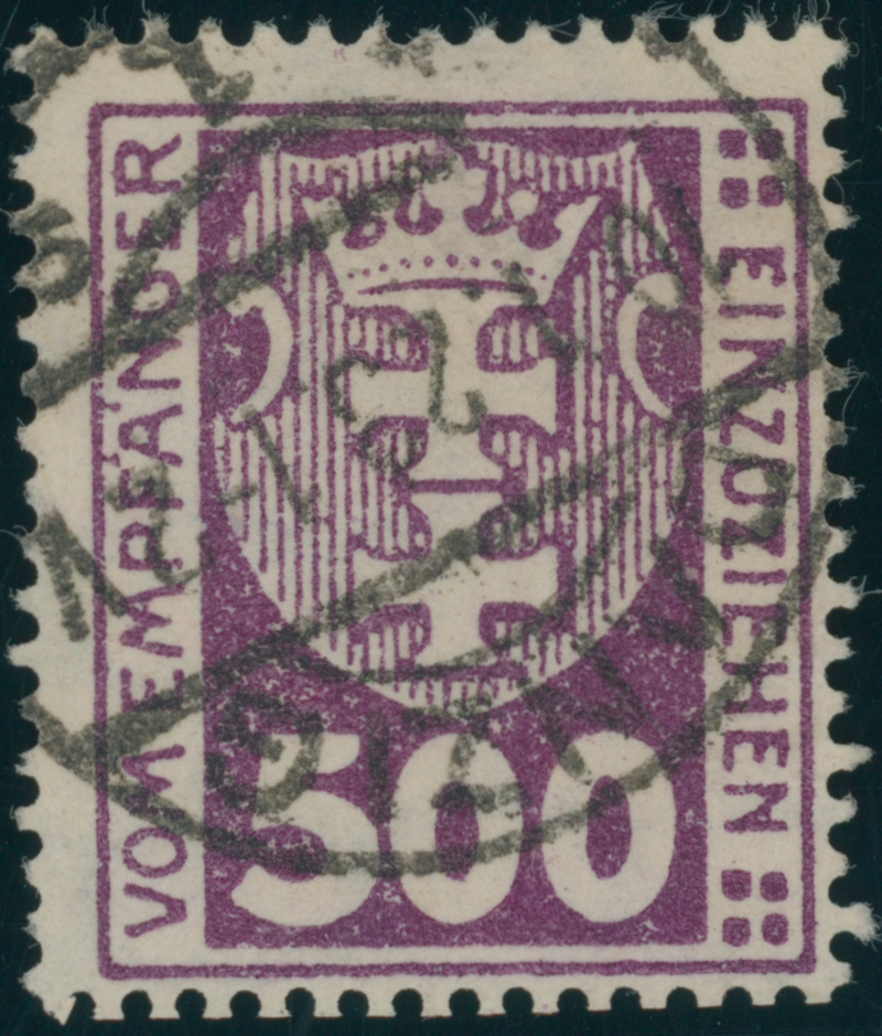 DANZIG PORTO 1923 MiNr. P 19 Y