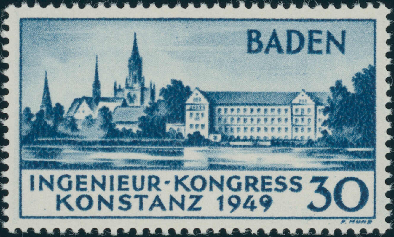 FZ BADEN, MiNr. 46 I PF I, guter Plattenfehler