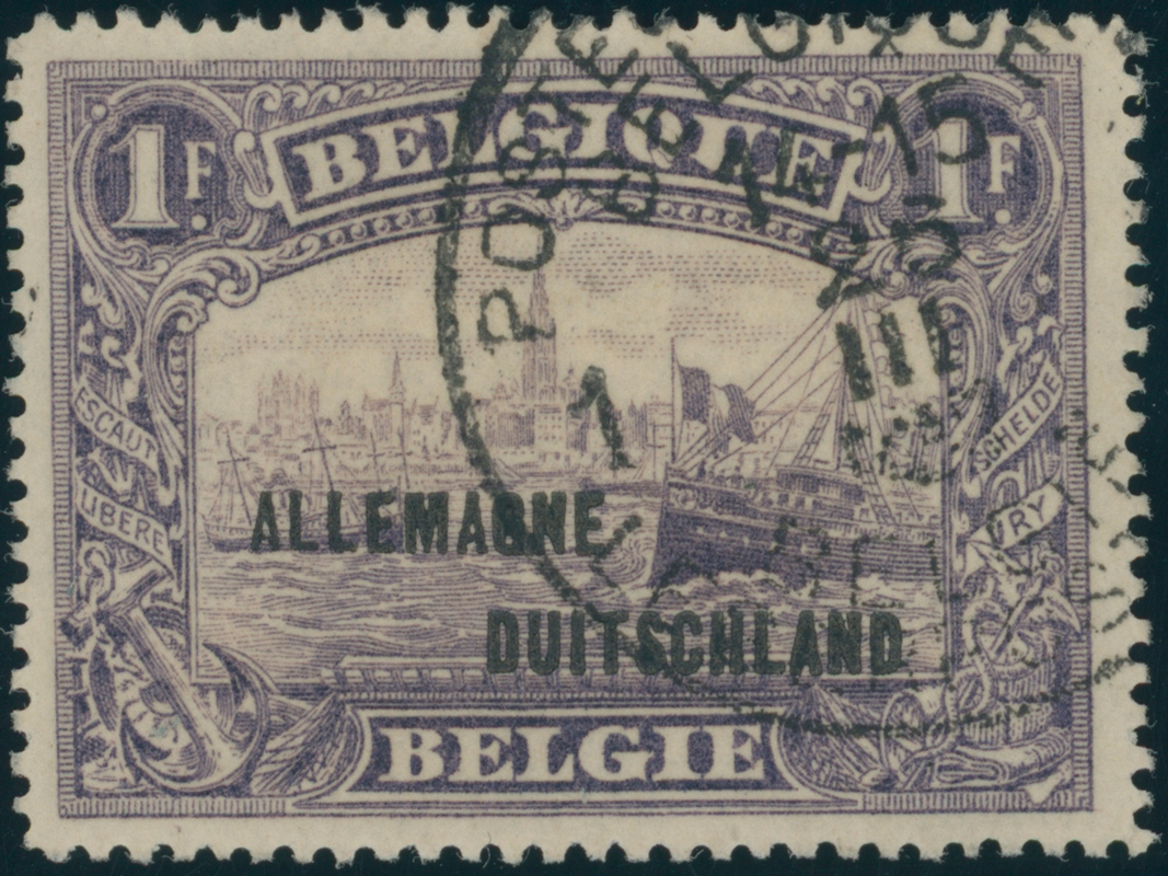 BELGISCHE MILITÄRPOST IM RHEINLAND 1919 MiNr. 11 II C