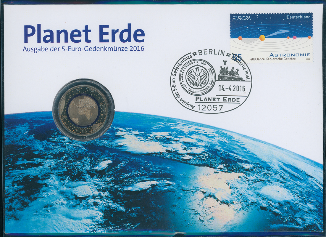 BRD 2016 Numisbrief Planet Erde